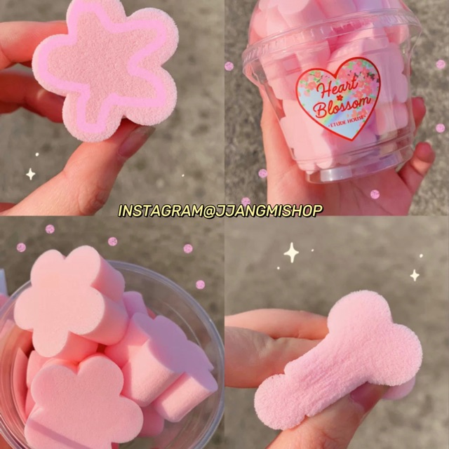 MÚT TRANG ĐIỂM ETUDE HOUSE HEART BLOSSOM MY BEAUTY TOOL MERINGUE PUFF 10 CÁI