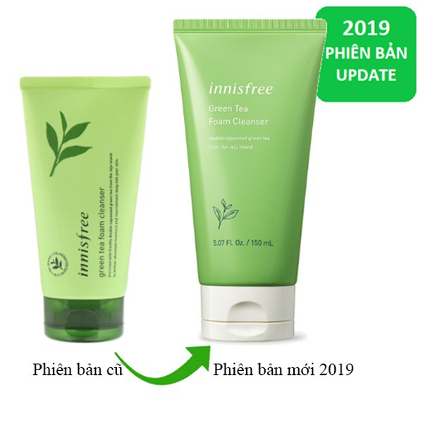 Sữa rửa mặt Innisfree Green Tea Foam Cleanser 150ml chiết xuất trà xanh dành cho da nhờn mụn