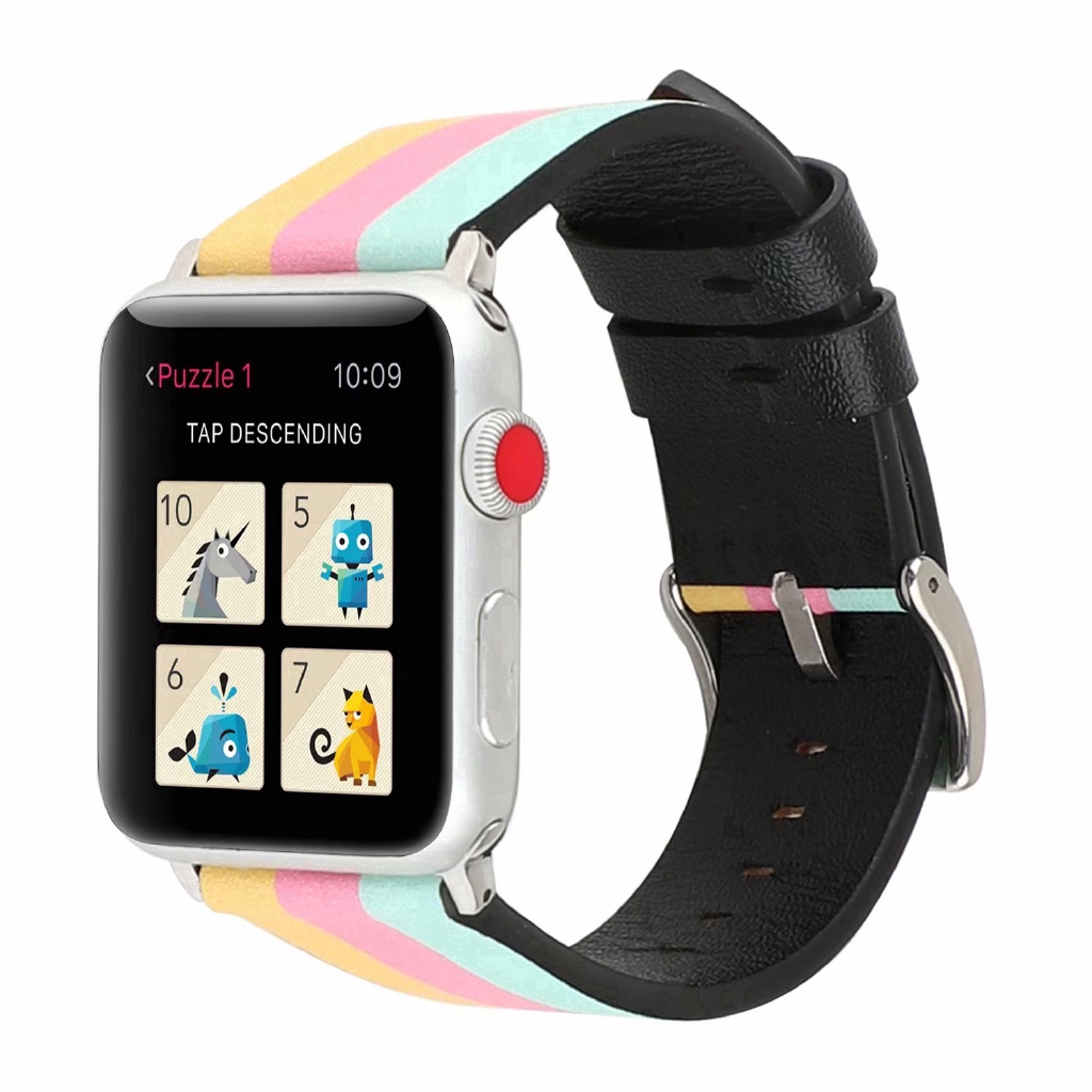 【Apple Watch Strap】Dây đeo nhiều màu bằng da cho đồng hồ thông minh Apple Watch Series se / 6 / 5 / 4 / 3 / 2 / 1 ( 38mm / 42mm )