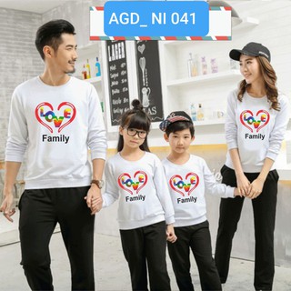Áo nỉ bông gia đình phối trái tim - mã agd041