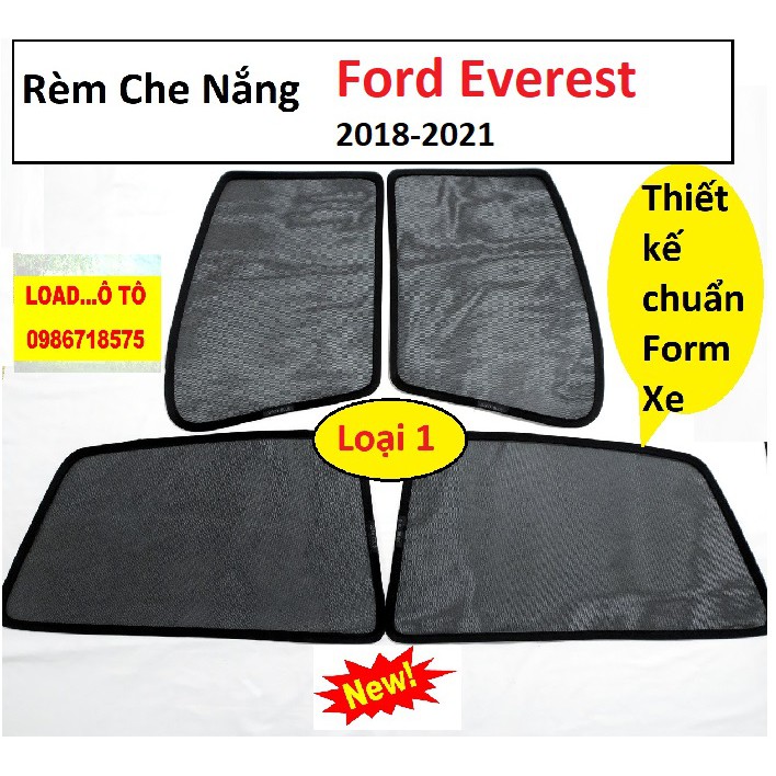 Rèm Che Nắng Xe Ford Everest 2018-2022 Mẫu Nam Châm Hít Cao Cấp