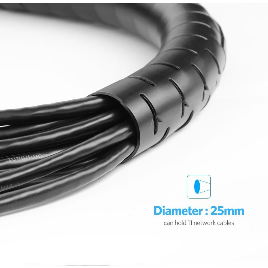 Dây dạng ống xoắn PE bảo vệ các loại dây cáp dài 1.5-5m UGREEN LP121