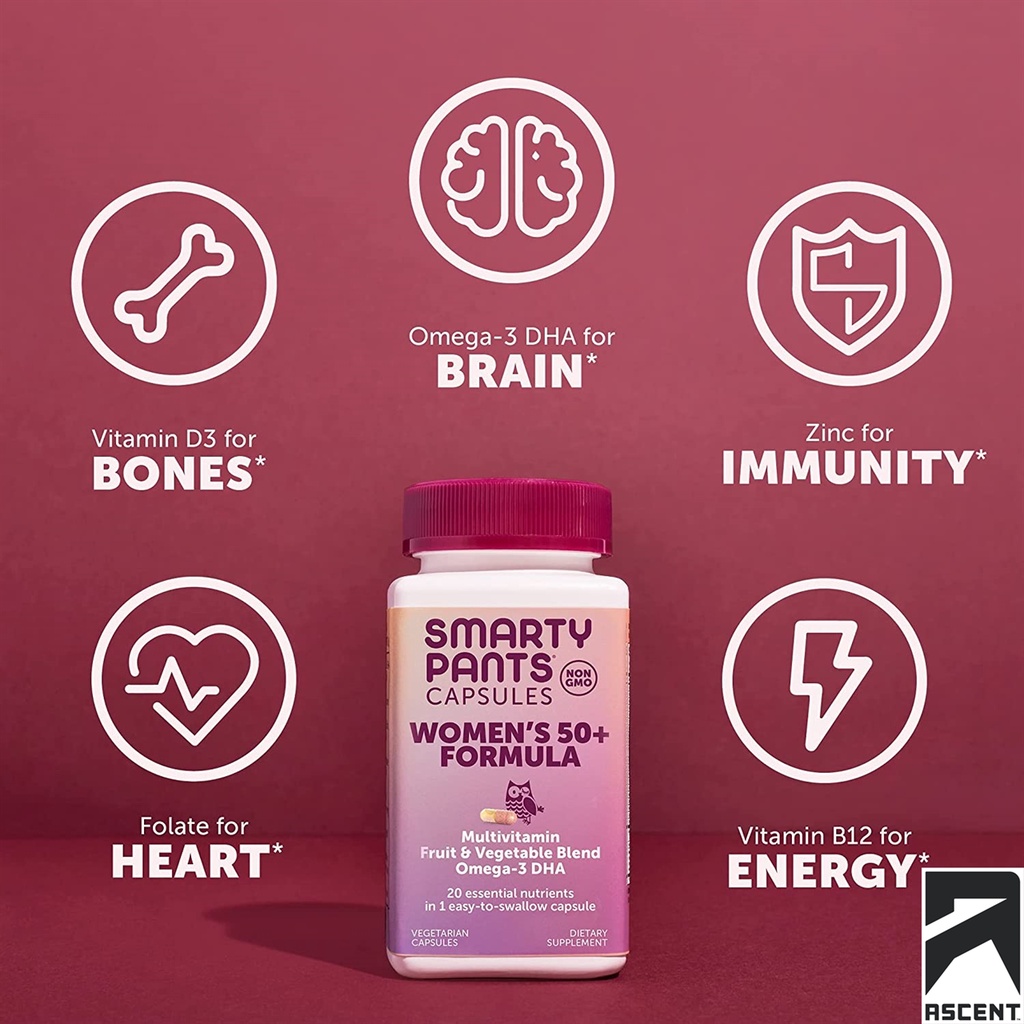 PHÂN PHỐI CHÍNH HÃNG Vitamin cho nữ giới cao tuổi Smarty Pants Women's 50+ dạng viên nang