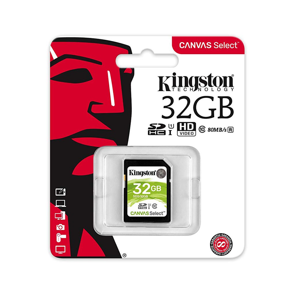 Thẻ nhớ SDHC Kingston 32GB Canvas Select upto 80MB/s (SDS/32GB) - Hãng phân phối chính thức | WebRaoVat - webraovat.net.vn