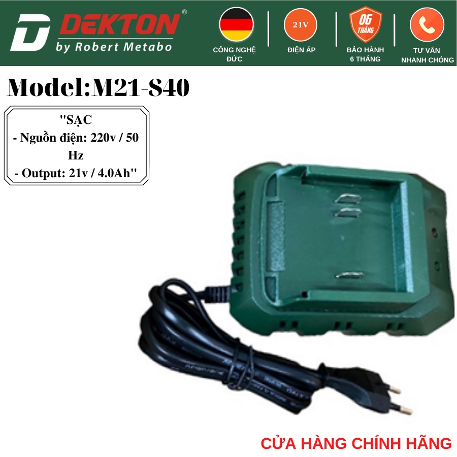 Sạc Pin DEKTON - Dùng Cho Hệ Sinh Thái Pin M21 của Dekton và các sản phẩm chân pin MKT thông dụng