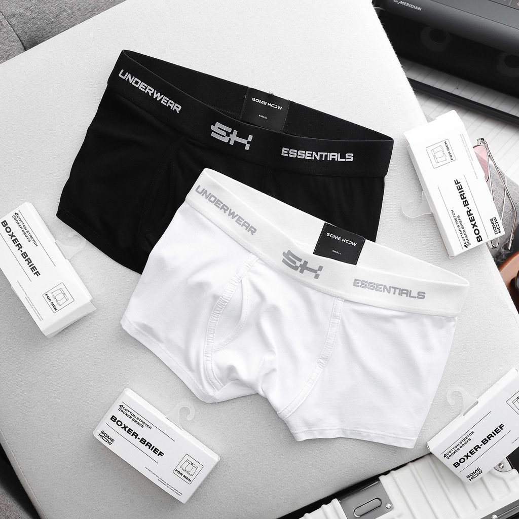 Quần Boxer Bamboo Essentials BW , Chất Vải Thun cotton Co Giãn Cao Cấp, PK000917, SOMEHOW