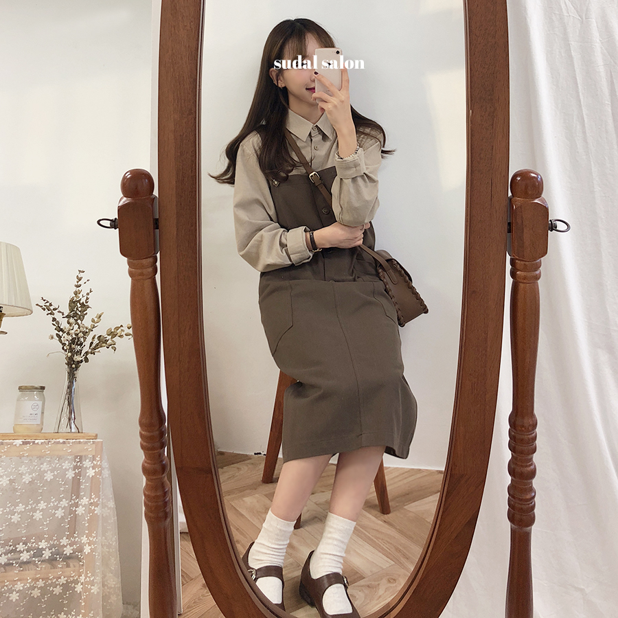 Đầm cổ vuông màu trơn đáng yêu dành cho bạn nữ 26844