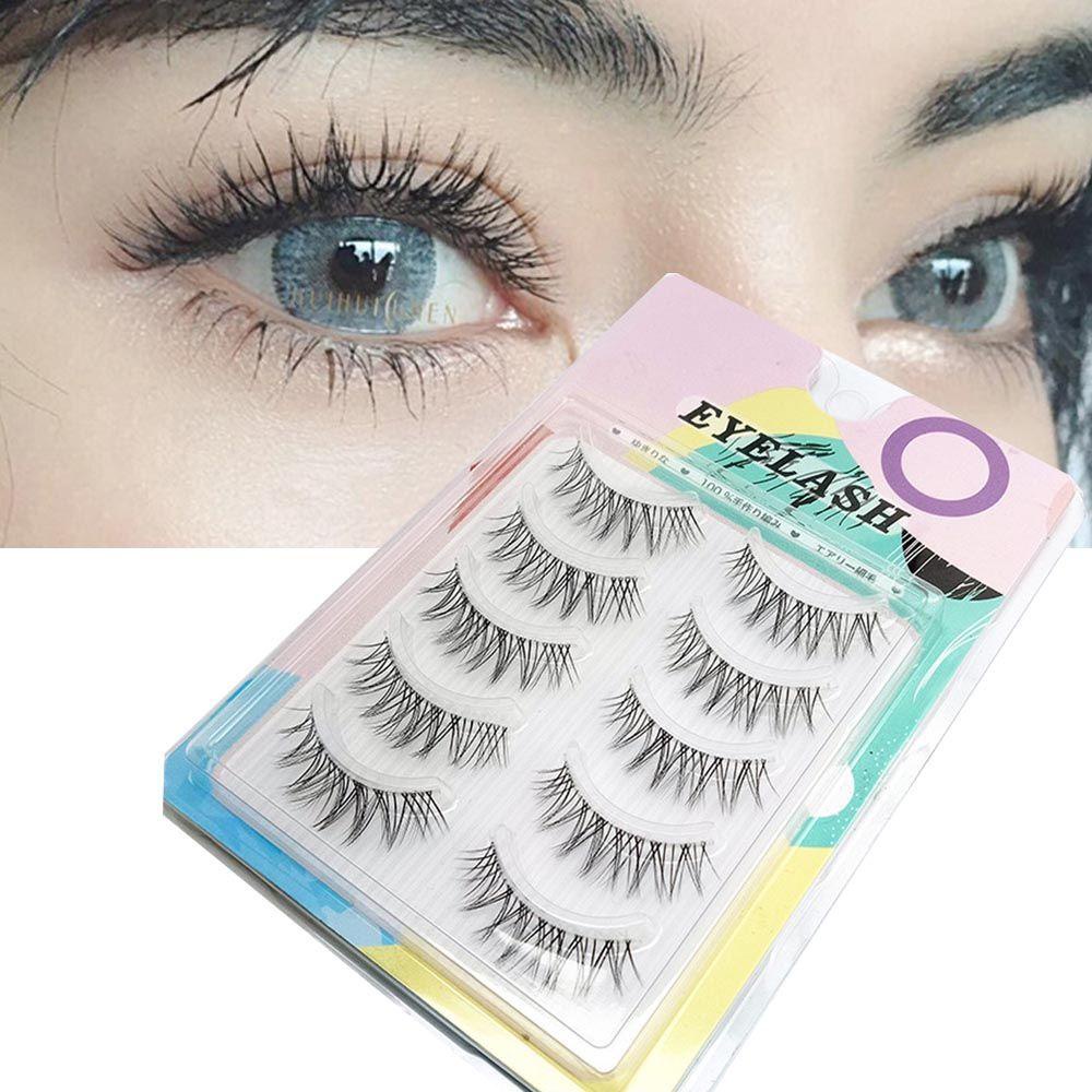 CACTU Bộ 5 Cặp Lông Mi Giả 3D Trong Suốt Tự Nhiên Phong Cách Nhật Bản
