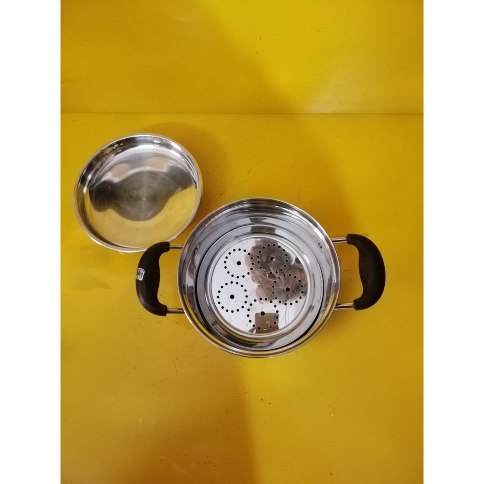 Nồi inox có vỉ hấp nội địa Nhật, size 19cm, cao 10cm (mã 656KT), Không dùng từ