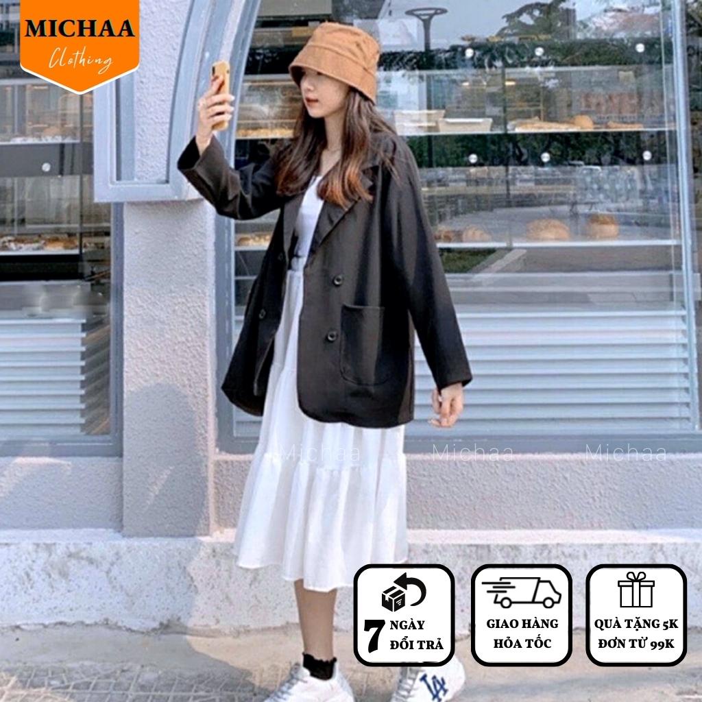 [Tặng Cột Tóc] Áo BLAZER TRƠN 4 CÚC Nữ Tay Dài Ulzzang ❤ Áo Vest Nữ Khoác Ngoài Mẫu Mới Phong Cách Hàn Quốc - MICHAA | BigBuy360 - bigbuy360.vn