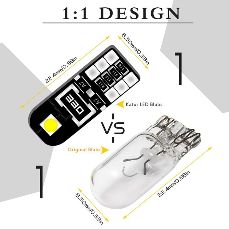 Đèn Led Canbus 2 Mặt T10 W5w Siêu Sáng Màu Đen