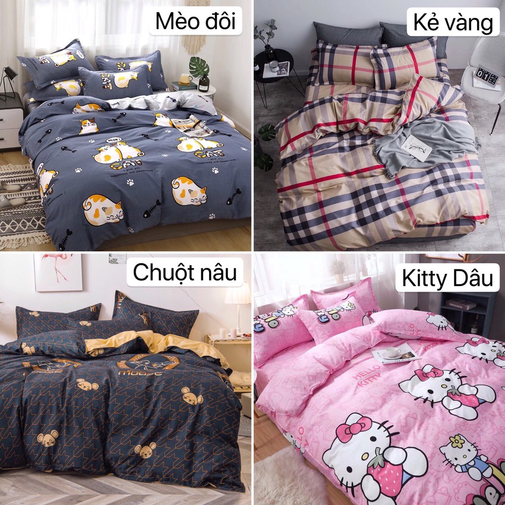 [ GIÁ HỦY DIỆT ] - Bộ Chăn Ga Gối Cotton Poly Phong Cách Hàn Quốc , Chọn Mẫu Note Phần Ghi Chú Hoặc Chat Chọn Mẫu