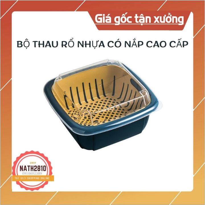 Set RỔ, CHẬU và NẮP ĐẬY chất liệu nhựa PP cao cấp an toàn tiện lợi rửa, đựng rau củ trái cây