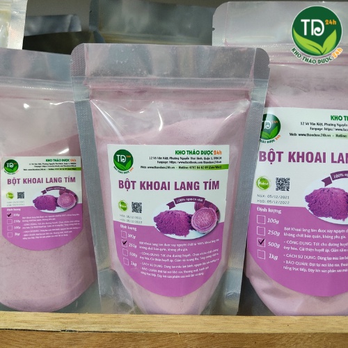 Bột khoai lang tím hữu cơ sấy lạnh, tạo màu an toàn và hiệu quả (bánh, chè, trà sữa, bột ăn dặm cho bé) [250 g - 500 g]