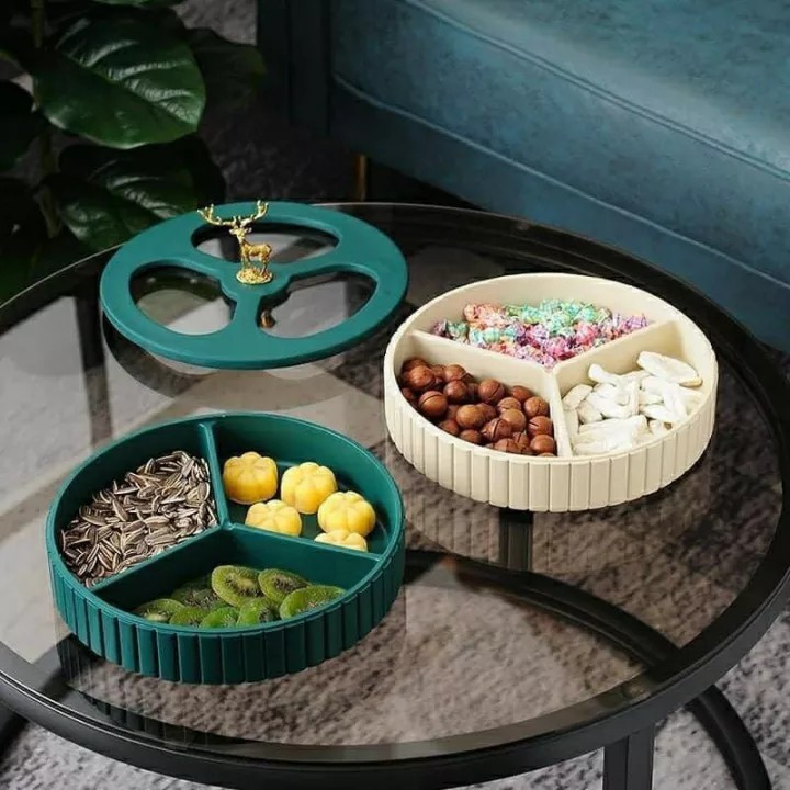 Khay mứt tròn núm hươu 2 tầng mẫu mới 2021