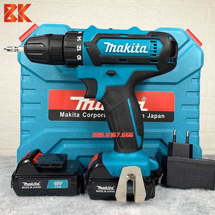 Máy Khoan Pin Maktia 18V - Máy Khoan Bắt Vít Cầm Tay - Tặng Mũi Khoan