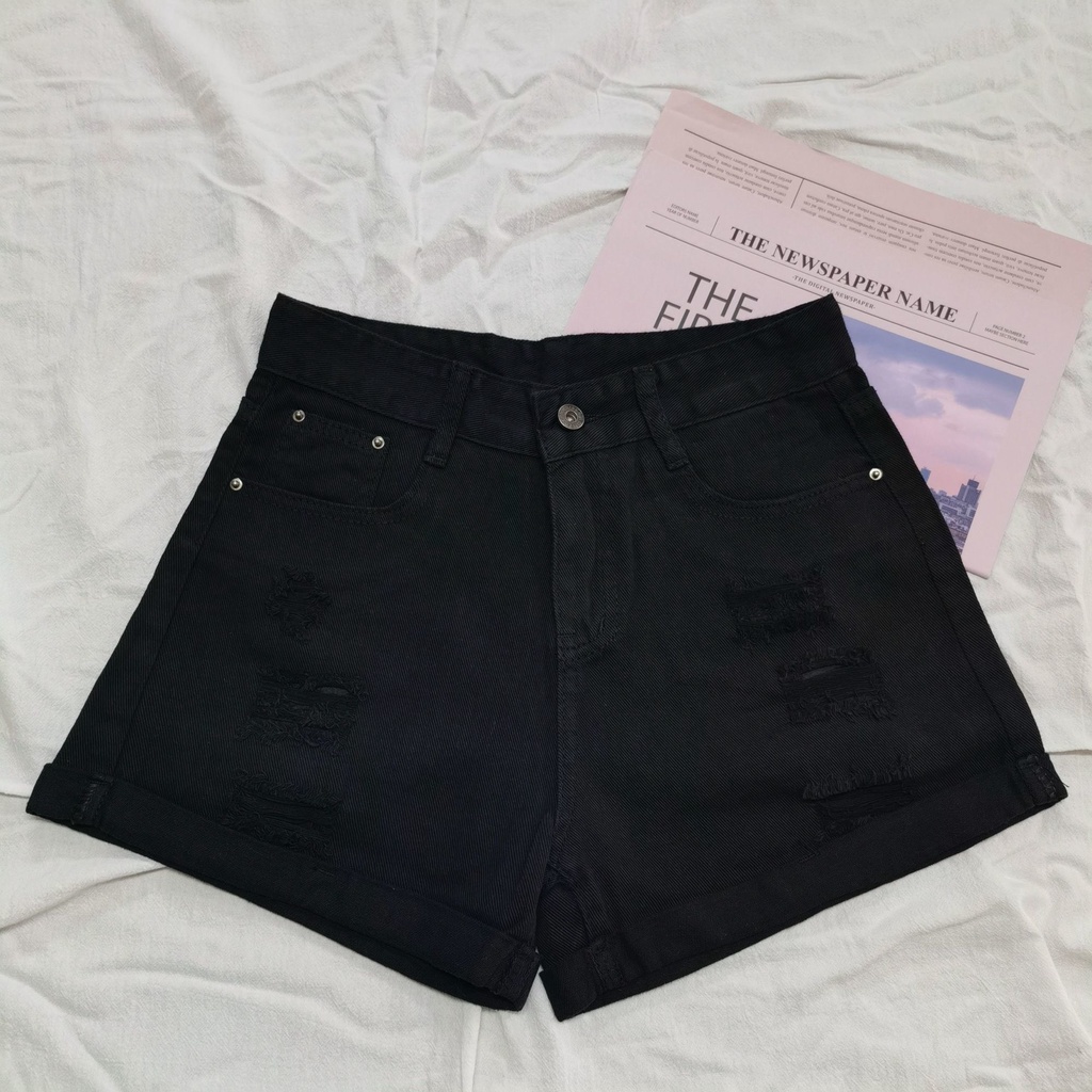 Quần Short Denim Lưng Cao Ống Rộng Thời Trang Mùa Hè 2022 Dành Cho Nữ