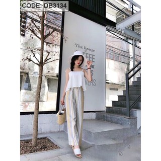 ( ĐỒ NỮ ĐẸP ) SET BỘ ÁO VẢI ĐŨI QUẦN VẢI ĐỦI THÔ SỌC