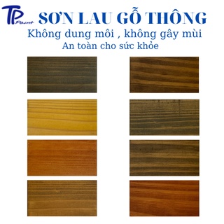 Sơn lau gỗ gốc nước - Bảng màu gỗ Thông , không cần pha dung môi