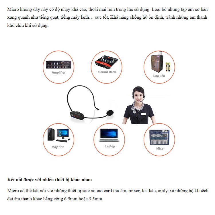 Micro Không Dây Chính Hãng Zansong, Mic Đeo Tai Model V16, Dùng Cho Mọi Thiết Bị, Hát Livestream - Giảng Dạy - Bán Hàng