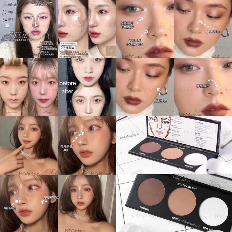 Bảng Tạo Khối Và Phấn Má 4 Ô City Color Contour & Define Palette