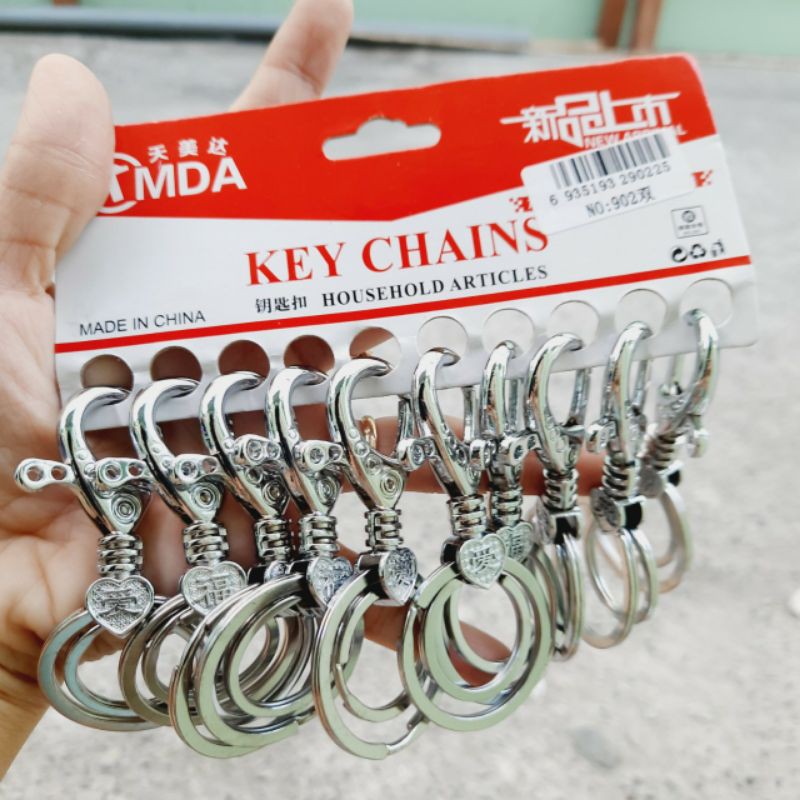 Móc khóa inox 2 móc đựng khóa (7cm)