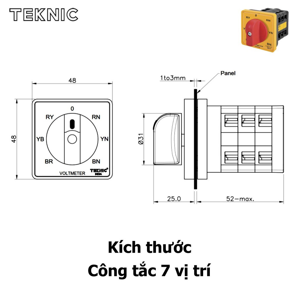 Công tắc chuyển mạch volt 7 vị trí