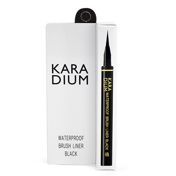 Bút Kẻ Mắt Nước Karadium Không Trôi Waterproof Brush Liner Black Vỏ Trắng - Bút Kẻ Dạ Karadium Hàn Quốc