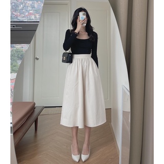 Audrey Chân váy thô lưng chun sau 8806