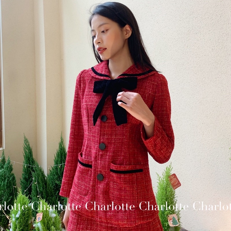 Set TWEED phối NHUNG Áo & Chân váy