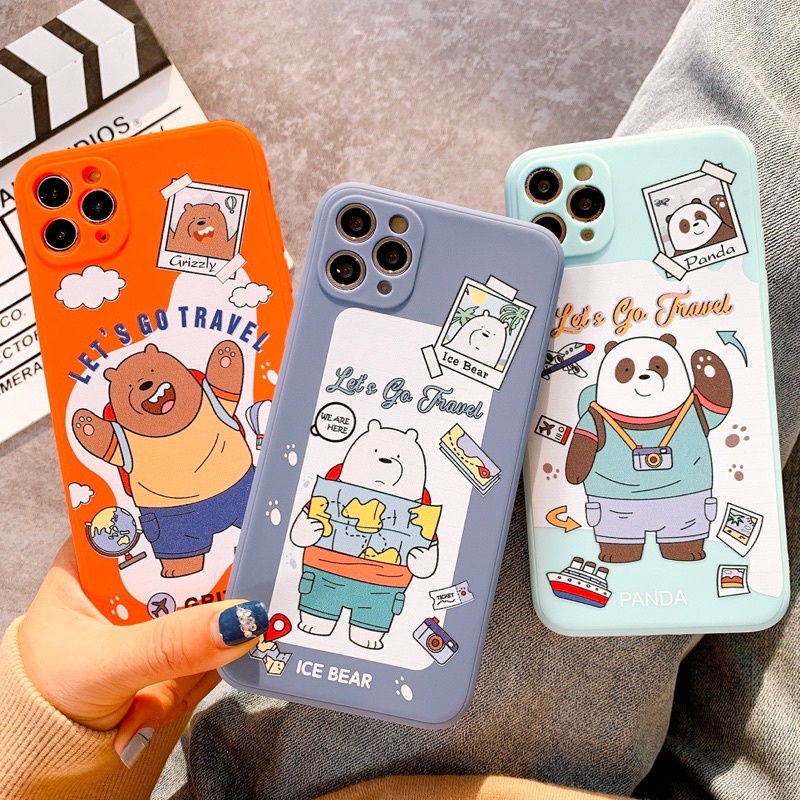 Ốp Lưng Silicon Màu Bảo Vệ Camera  THREE BEARS