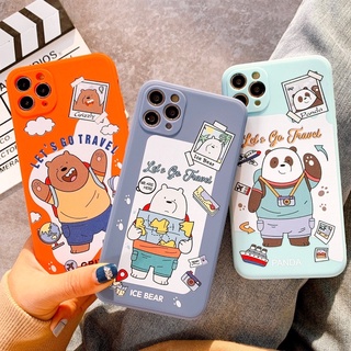 Ốp lưng silicon màu bảo vệ camera three bears