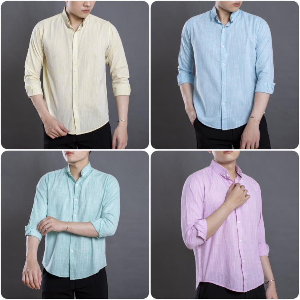 Áo sơ mi nam dài tay vải linen mềm mát LADOS 797
