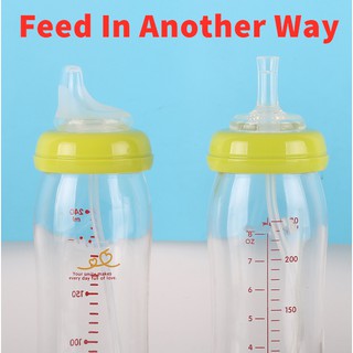 Tập Uống Ống Hút Sippy Cup Teat Có Ống Hút Cho Bình Sữa Cổ Rộng Pigeon Cho Bé (không bao gồm bình sữa)