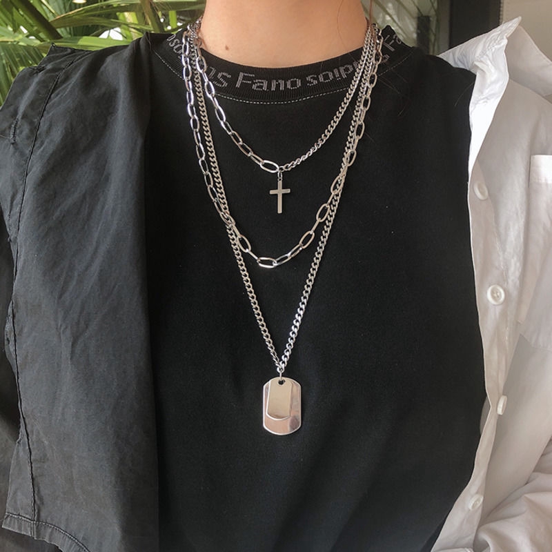 Dây chuyền nhiều lớp phong cách hiphop thời trang