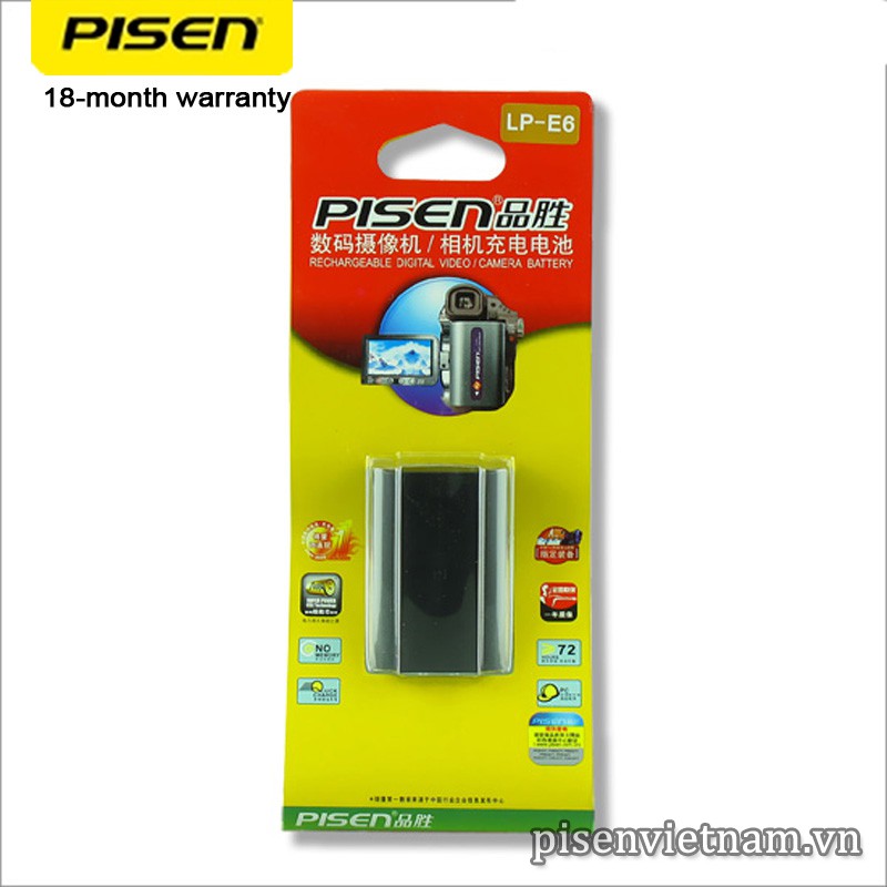 Pin máy ảnh Canon Pisen LP - E6 - Hàng chính hãng