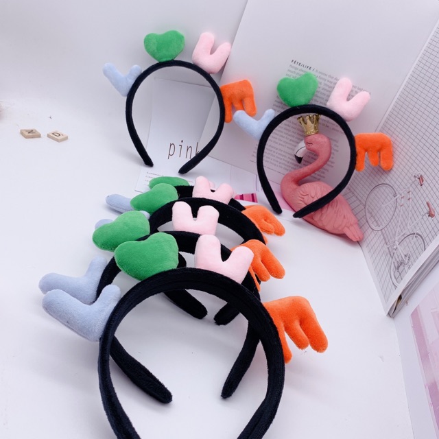 Cài tóc quả bơ, dưa hấu chữ love
