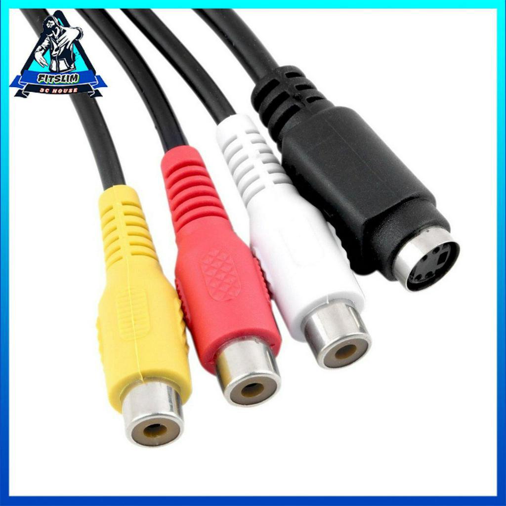 Dây cáp điều hợp đầu ra VGA qua Video TV S-Video AV mới và chuyển đổi ổ cắm 3 RCA