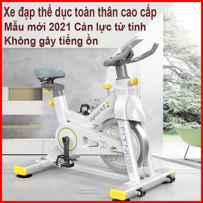 Xe Đạp Tập Thể Dục Toàn Thân cao cấp cản lực từ tính không tiếng ồn bánh đúc, Xe đạp tập Gym tại nhà đa năng bh 3 năm