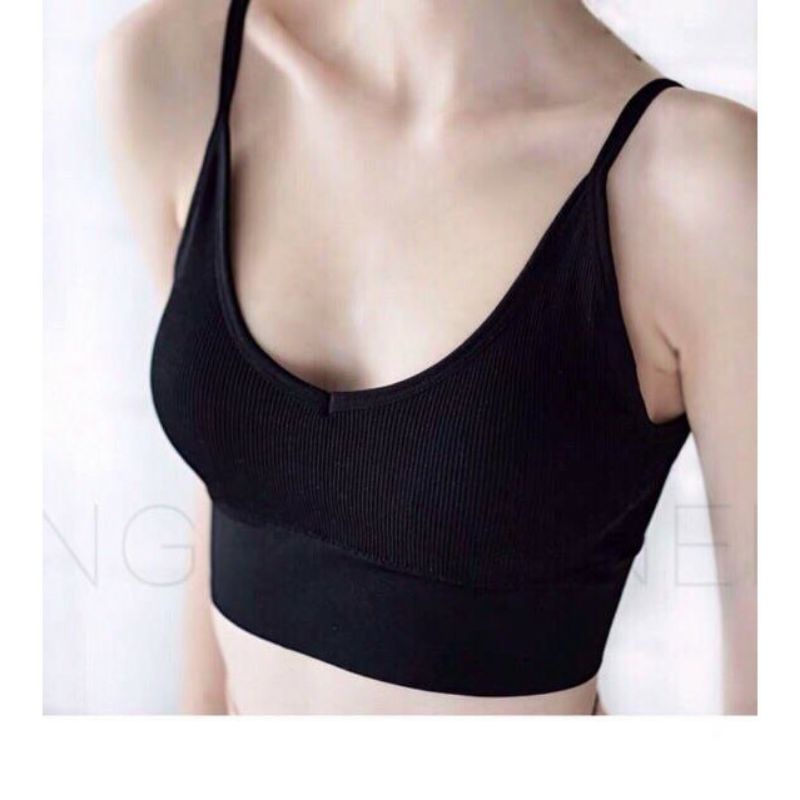 Áo Bra tăm 2 dây khoét lưng chữ U có đệm mút