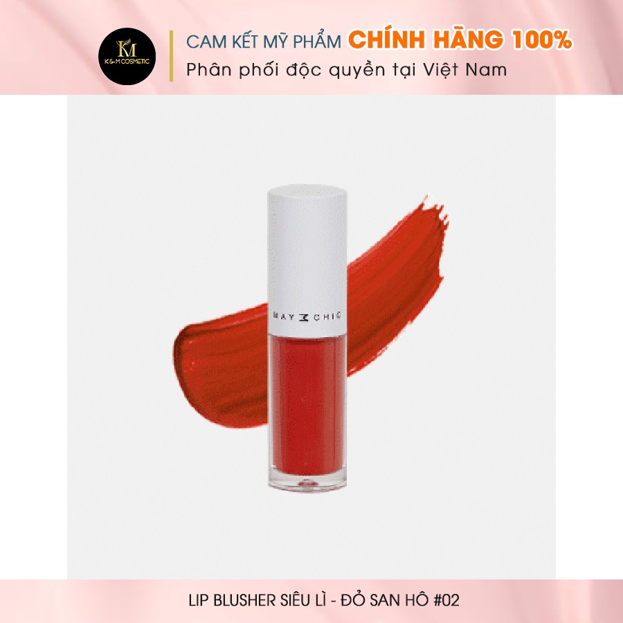 Son Lì Chống Thấm Nước Mềm Mịn  LIP BLUSHER - ĐỎ SAN HÔ #02 3.5g -  K0095