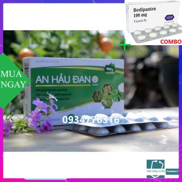 Combo Bedipanten 100mg +  An hầu đan dành cho người bị viêm amidan, viêm họng hạt, hộp 20 viên