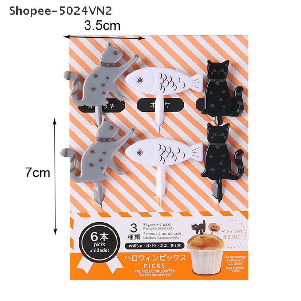 [Mới &amp; Halloween &amp; halloween] Nĩa Ăn Trái Cây Mini Dễ Thương Cho Bé