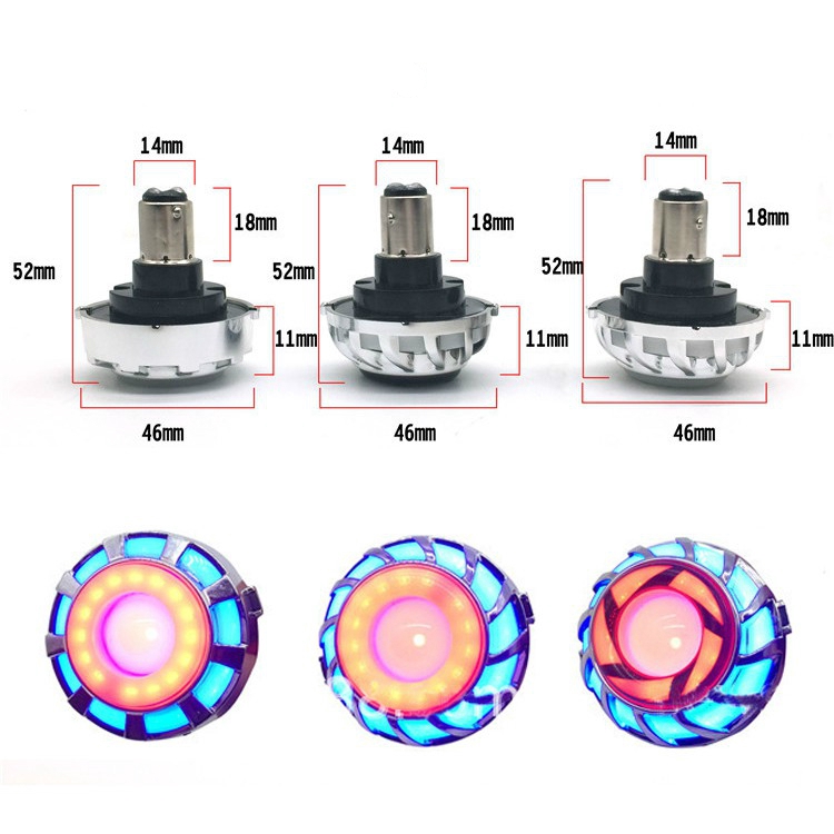 Đèn phanh nhiều chế độ kèm mắt thiên thần và dây đèn LED dành cho xe mô tô