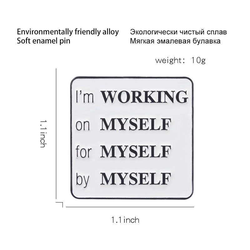Ghim Cài Áo Bằng Kim Loại Tráng Men Màu Trắng Đen In Chữ Make It Happen Shock Mọi Người Dùng Trang Trí Quà Tặng Cho Bạn Bè