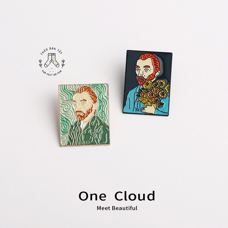 [Thẻo bán "tất"] label pin cài áo Van Gogh