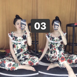 Đồ bộ tole hàn áo cổ bèo quần dài