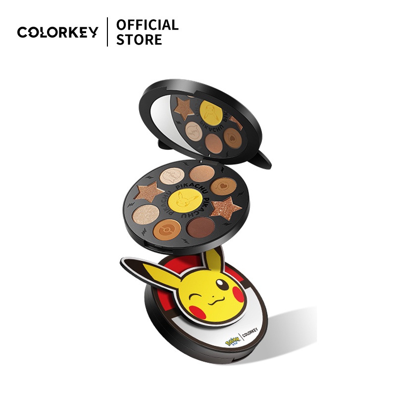 Bảng phấn mắt COLORKEY X Pokemon màu lì và ánh nhũ kết hợp trang điểm kháng nước lâu trôi 8g | BigBuy360 - bigbuy360.vn
