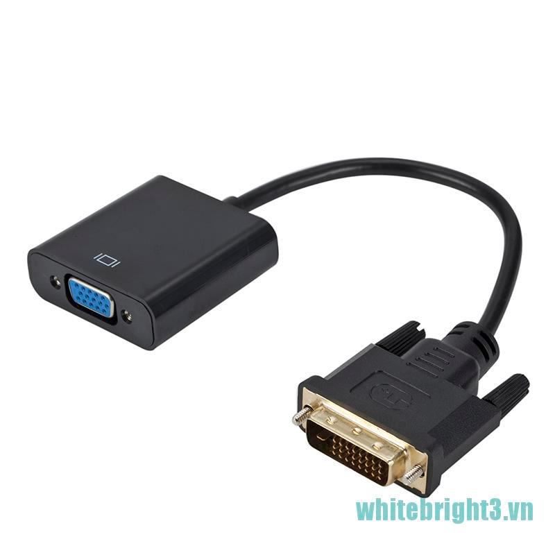 Cáp Chuyển Đổi Màu Trắng / 1080p Dvi-D 24 + 1 Pin Sang Vga 15pin