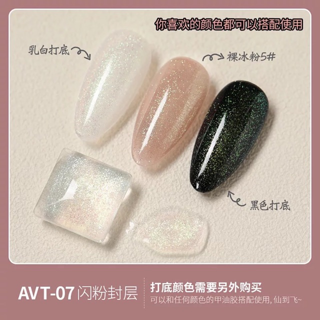 Top gel giả bột VINIMAY nhũ vàng siêu bắt sáng
